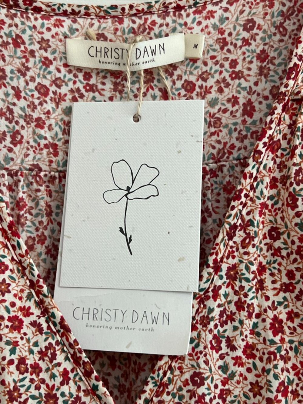 Simple Dawn Dress, Maroon Calico, M - Picture 3 of 5